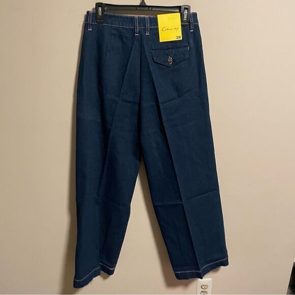NWT Sam Edelman Circus Low Rise Denim Trouser in Rinse Dark Wash- Size 28 - Picture 6 of 8